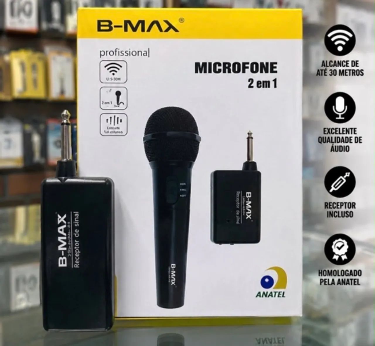 Microfone dois em um sem fio 