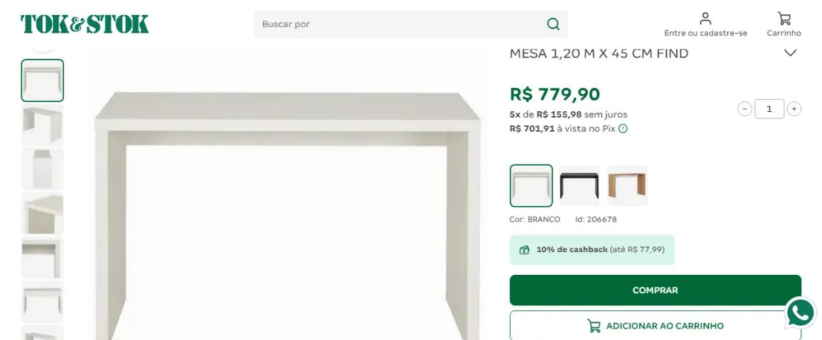 Mesa de Trabalho - Tokstok