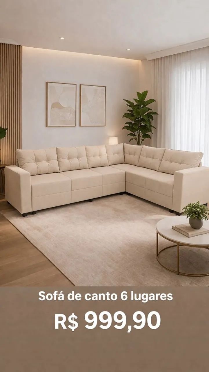 Sofá de canto lindo e espaçoso! Novos por R$ 999,99 - Foto 2