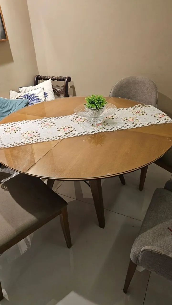 Mesa tampo de vidro