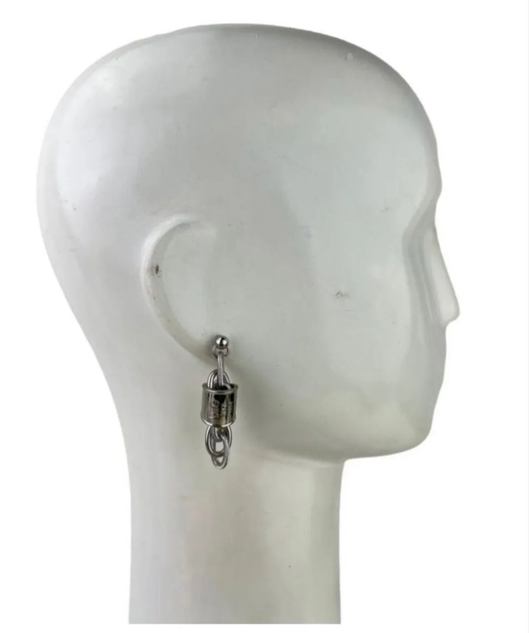 Brinco original dolce&gabbana prateado com logo - Foto 2
