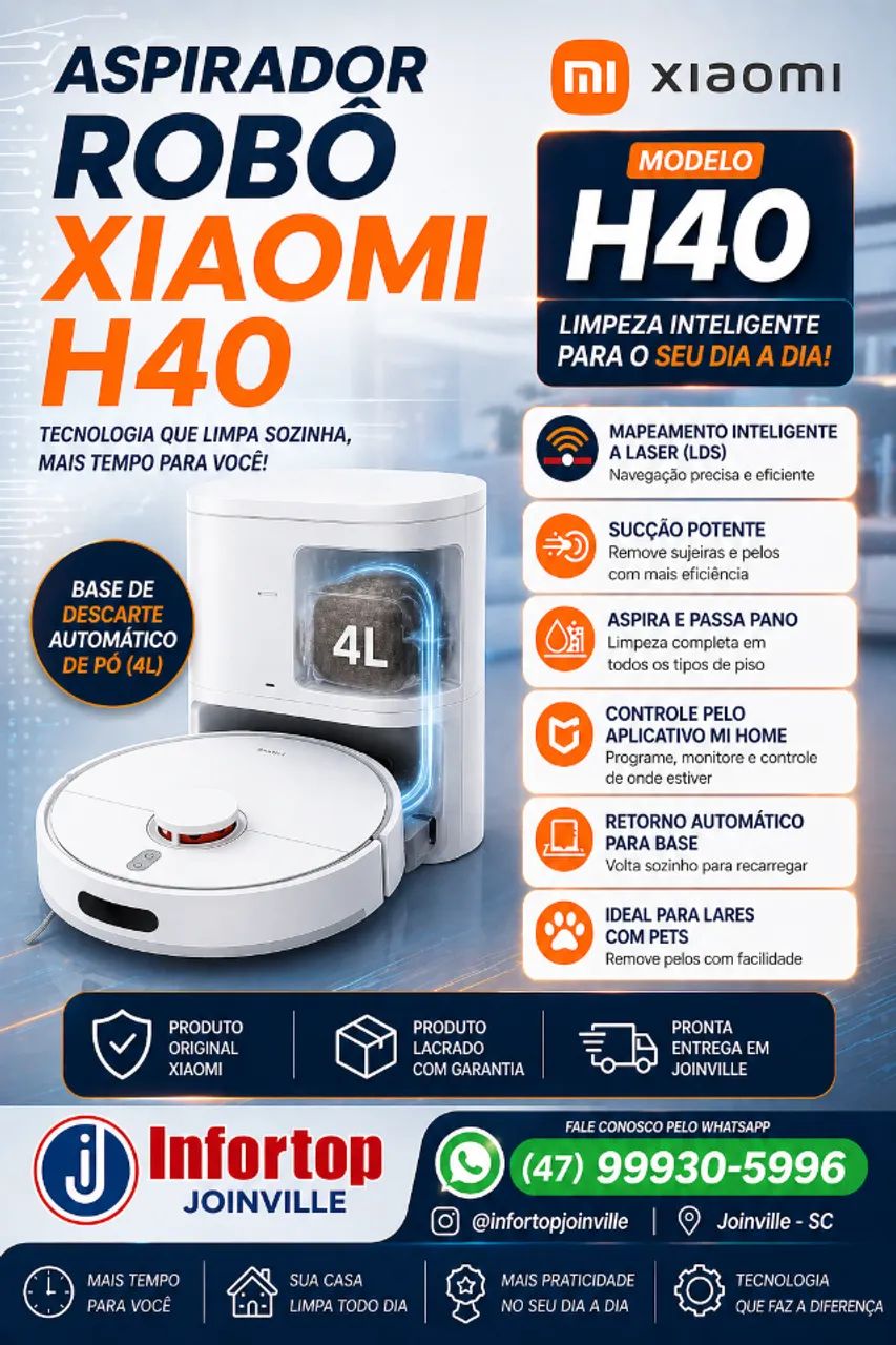 Aspirador Xiaomi Robô S40 Lacrado, com garantia!!!  - Foto 2
