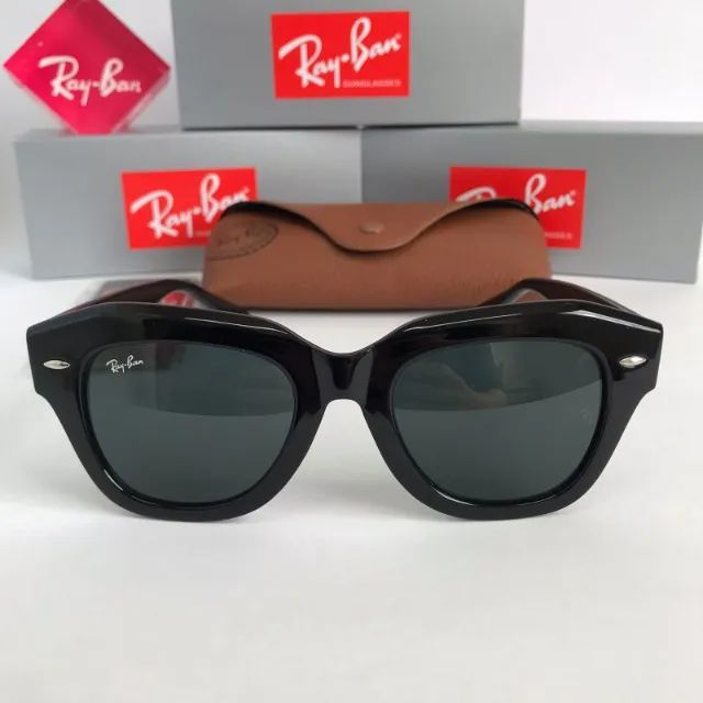 óculos ray ban state black piano lentes de cristal