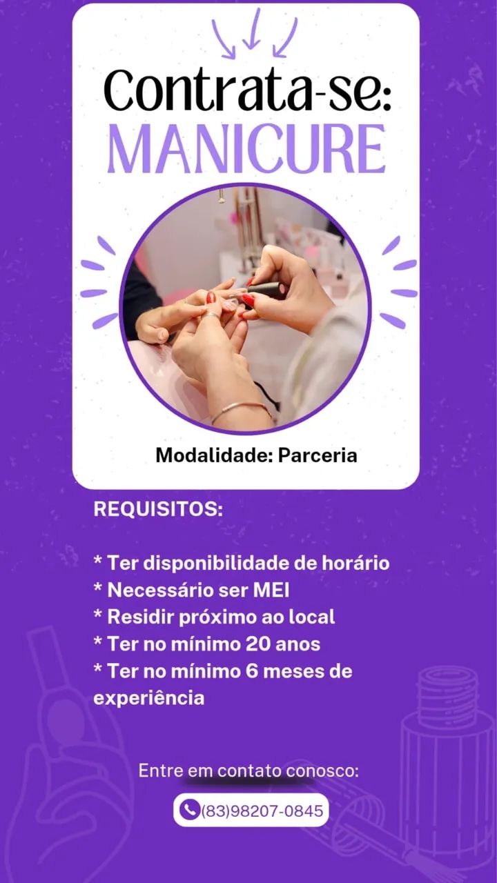 Vaga para Manicure tradicional 
