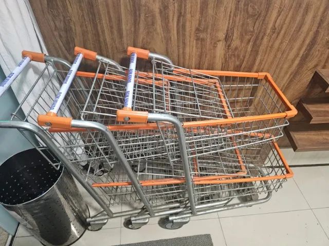 3 Carrinhos para Supermercados e  Padarias 2 alturas - Foto 3