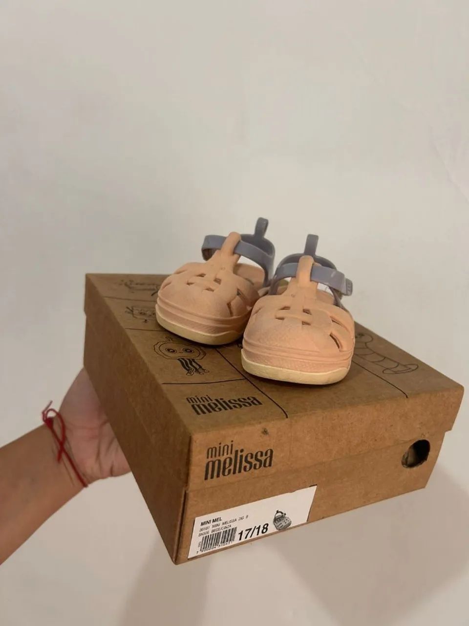 Mini melissa zig bb bege cinza 17/18