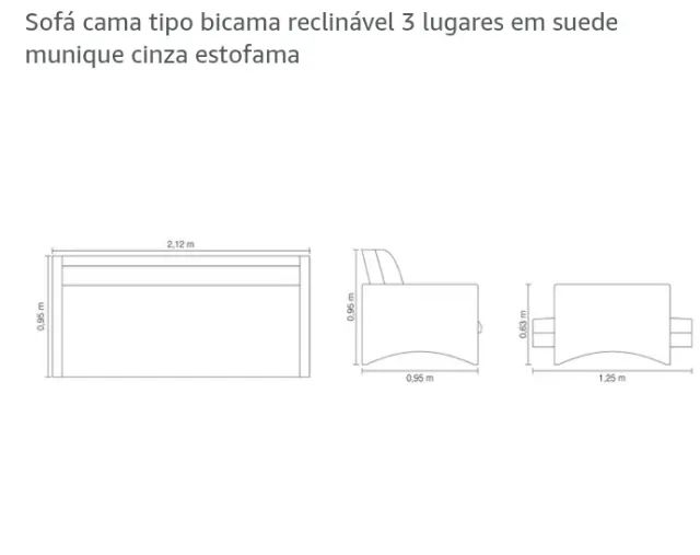Sofá Cama Reclinável 3 lugares 