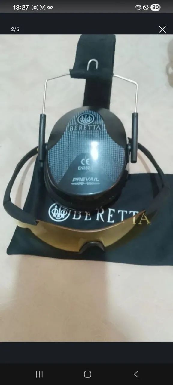 Fone e óculos para estande de tiro Bereta 