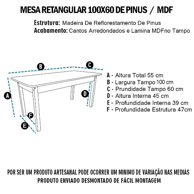 Mesinha Infantil Didática 100cm Mesa - Foto 2