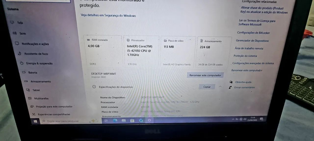 Notebook Dell Core i5 4ª Geração | 6GB RAM | SSD 256GB - Foto 2