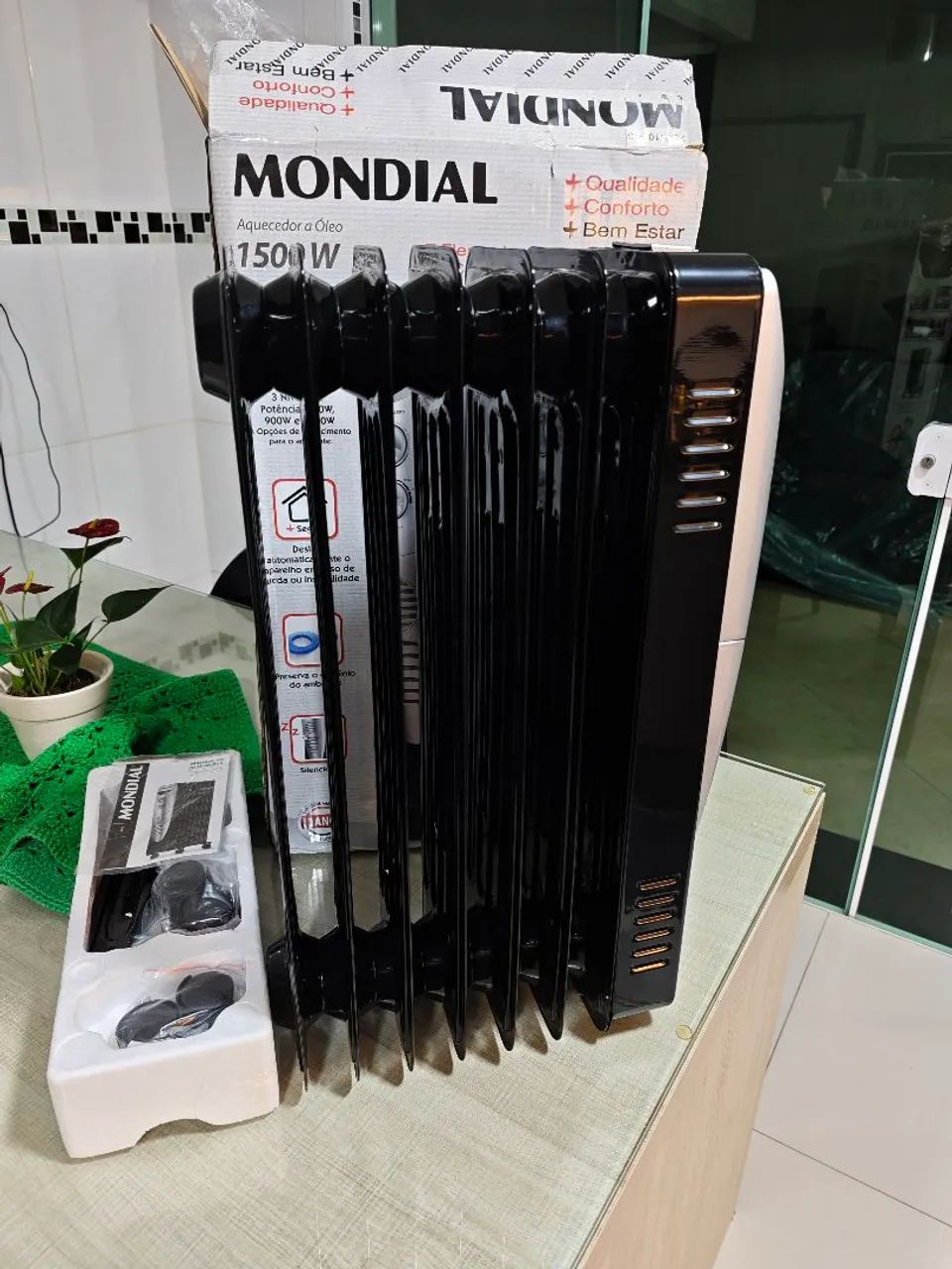 Aquecedor a óleo mondial 1500w 220v novo sem uso 