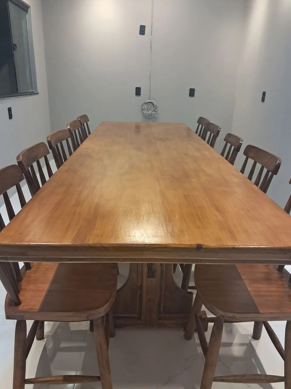 Mesa rustica jantar c9m 10 cadeiras.  - Foto 4