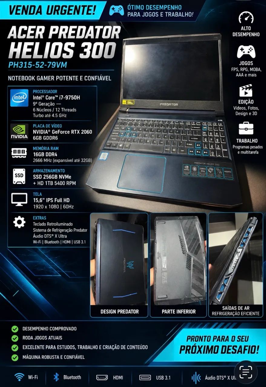 Notebook Acer Predator Helios 300