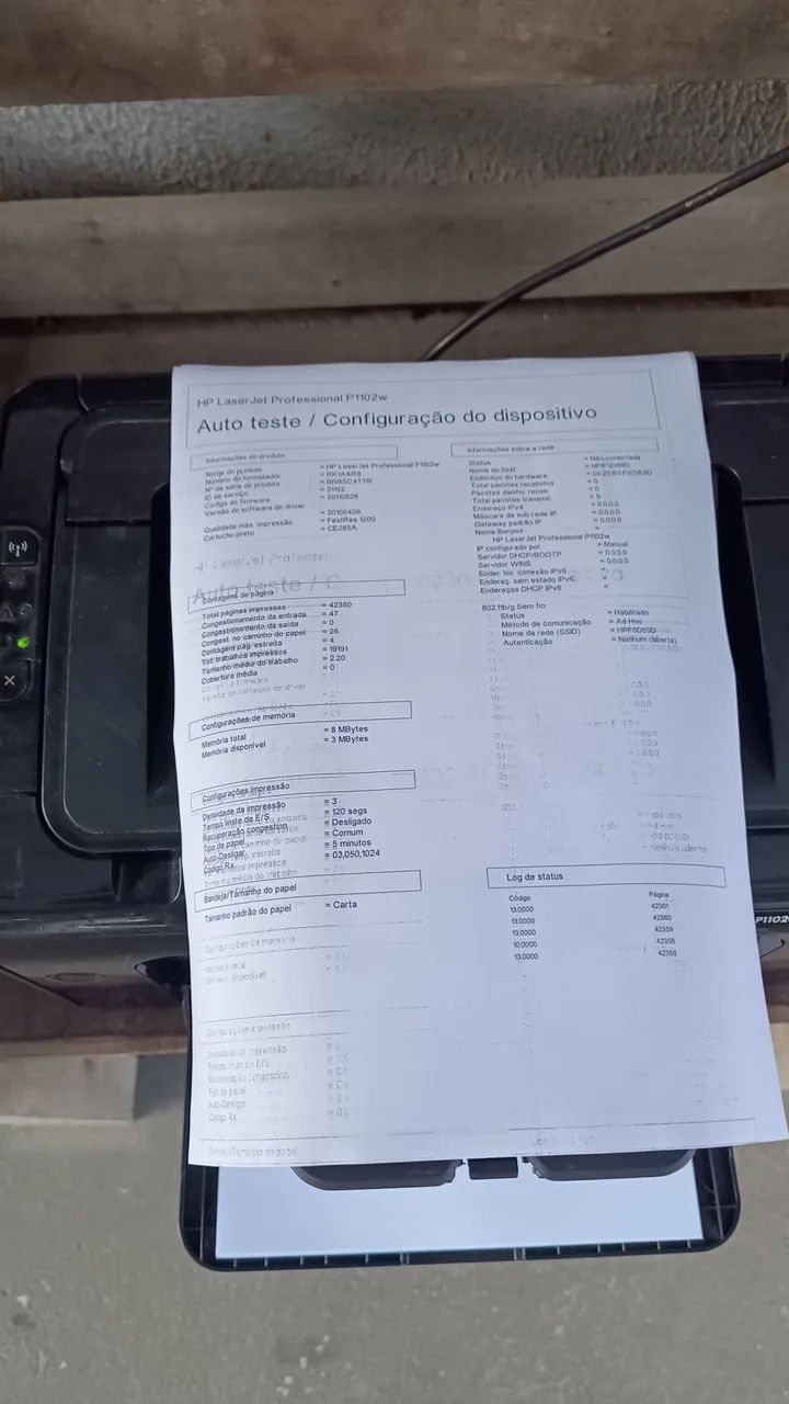 Vendo Impressora HP Laser Jet P1102W, funcionando, folha teste nas fotos. Vendo no estado. - Foto 5