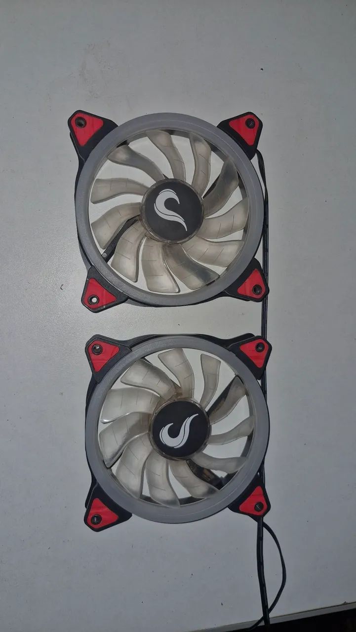 Kit 2 Fans Rise Mode 120mm Vermelho