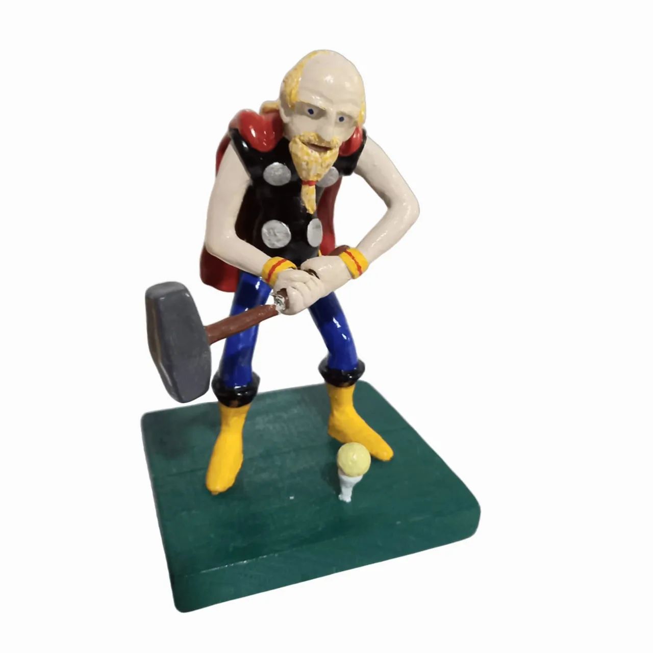 Boneco Thor da terceira idade jogando golfe