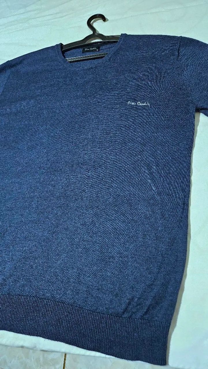 Sueter Pierre Cardin M azul marinho  - Foto 4