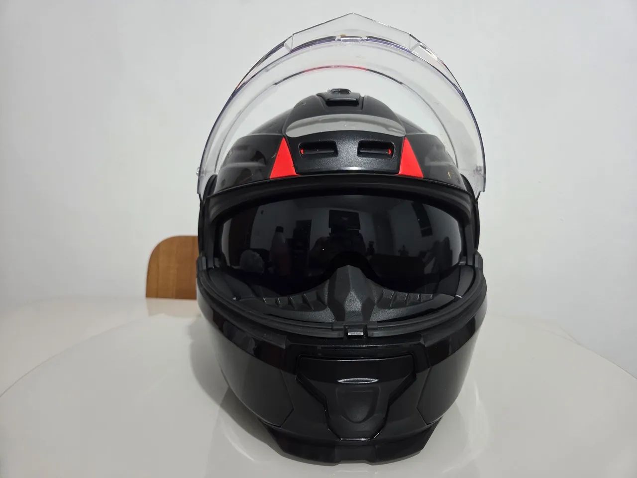 Capacete LS2 Scope FF902 Escamoteável Hamr Preto/Vermelho - Excelente Estado - Foto 4