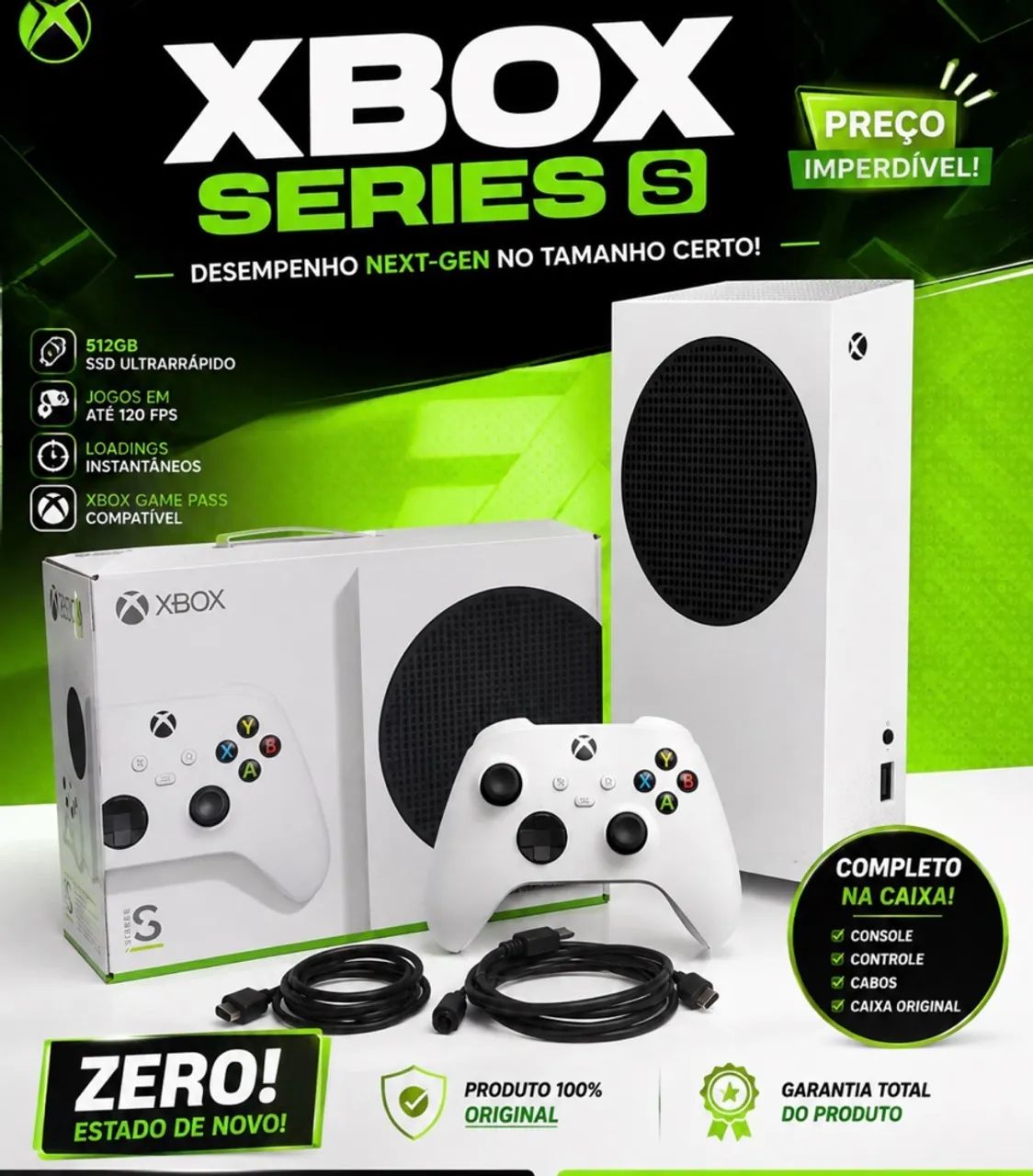 Xbox series s com caixa 
