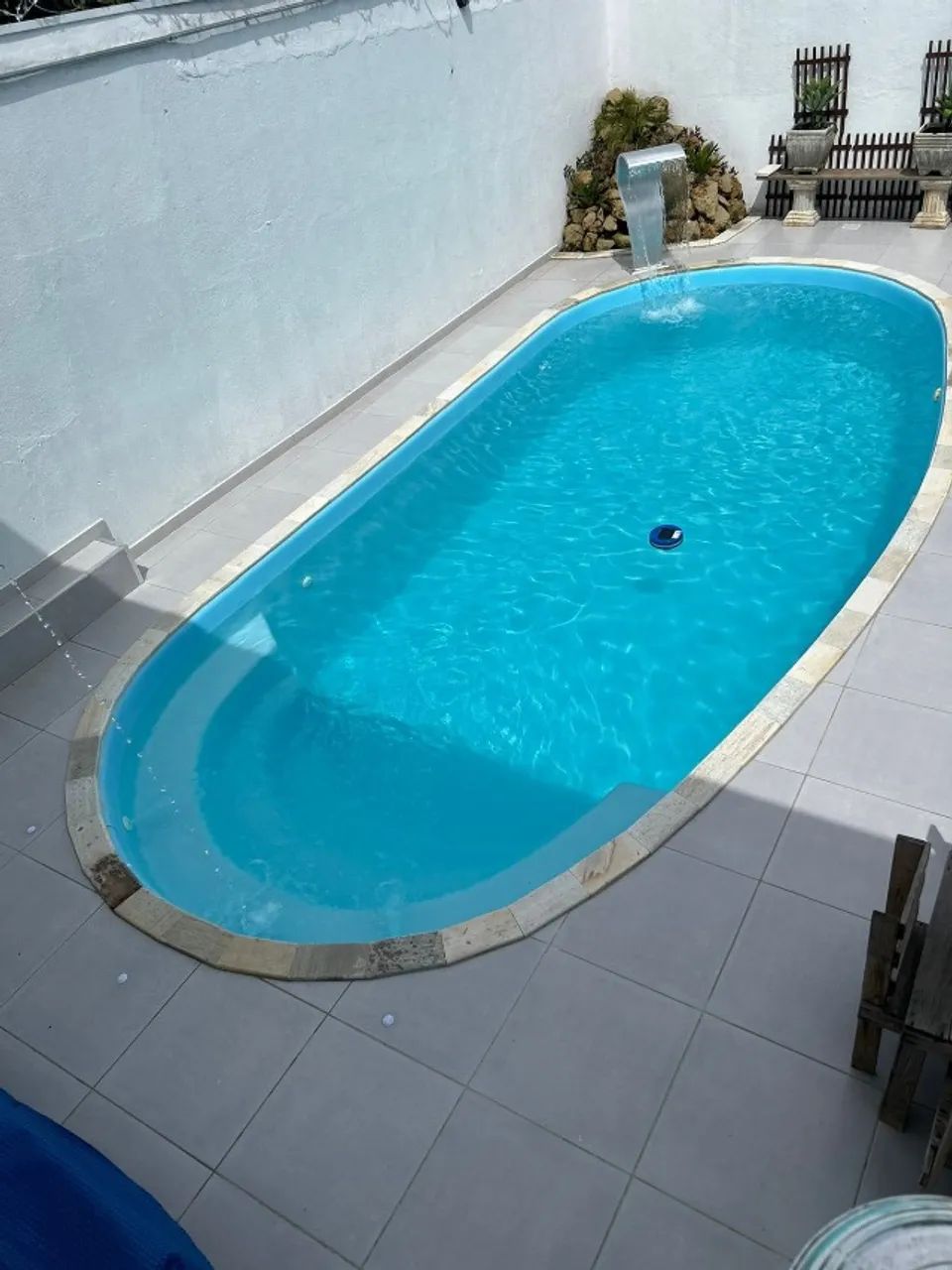 PISCINA 8 MTS MODELO OVAL COM LED E CASCATA /AQUECIDA