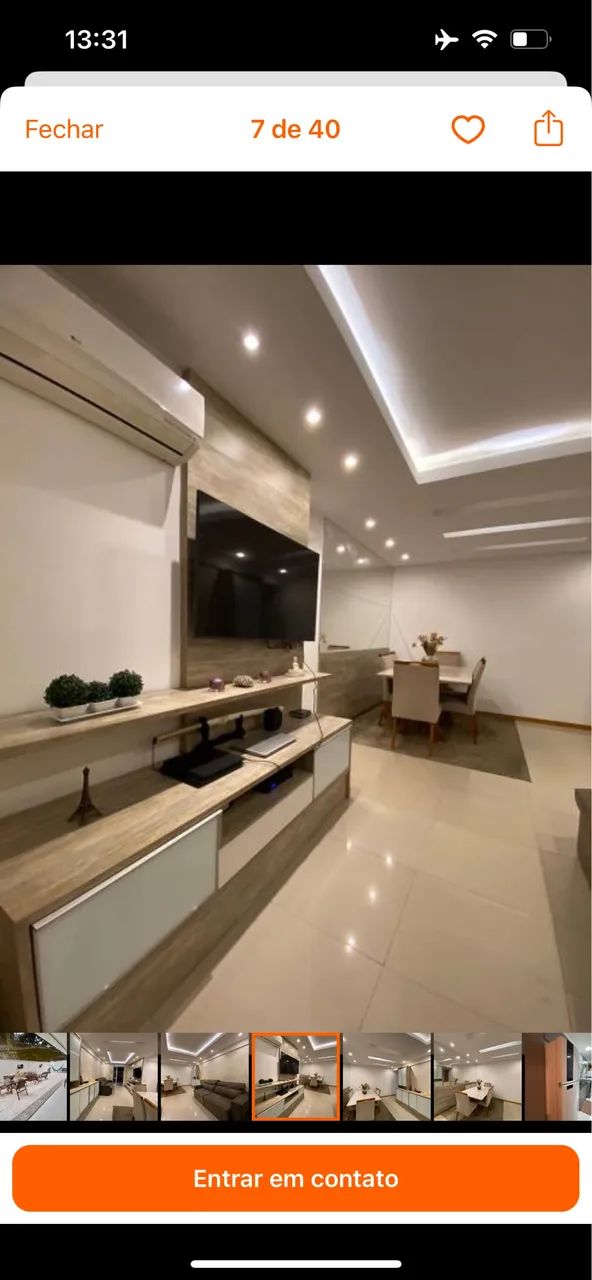 Painel de TV com aparador - madeira e acabamento moderno
