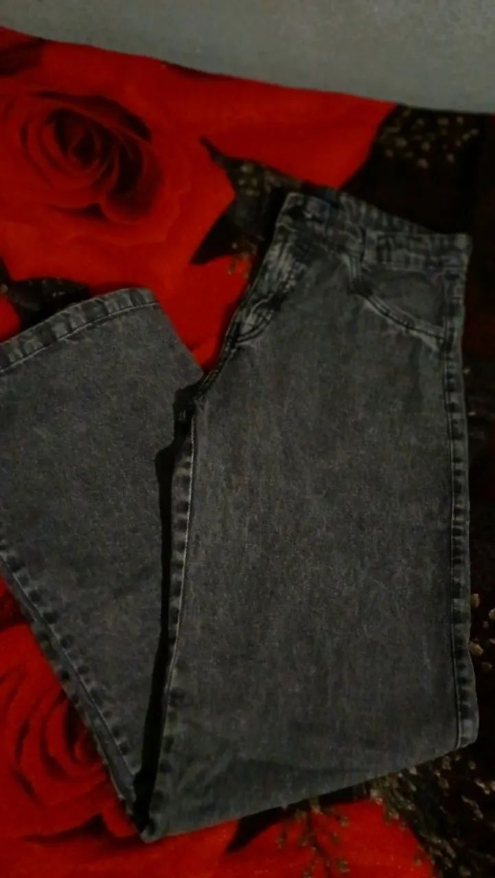 Calça Jeans Wide Leg Chumbo Nova - Foto 2