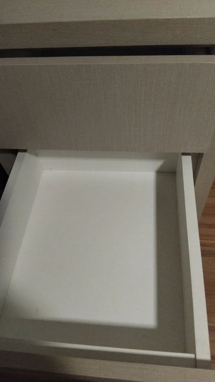Mesa De Cabeceira Cinza Clean 3 Gavetas Touch - Foto 2