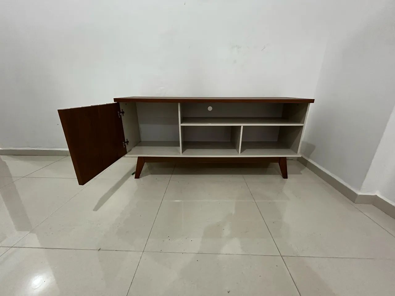 Rack freijó/off white para TV até 55 polegadas - Foto 2