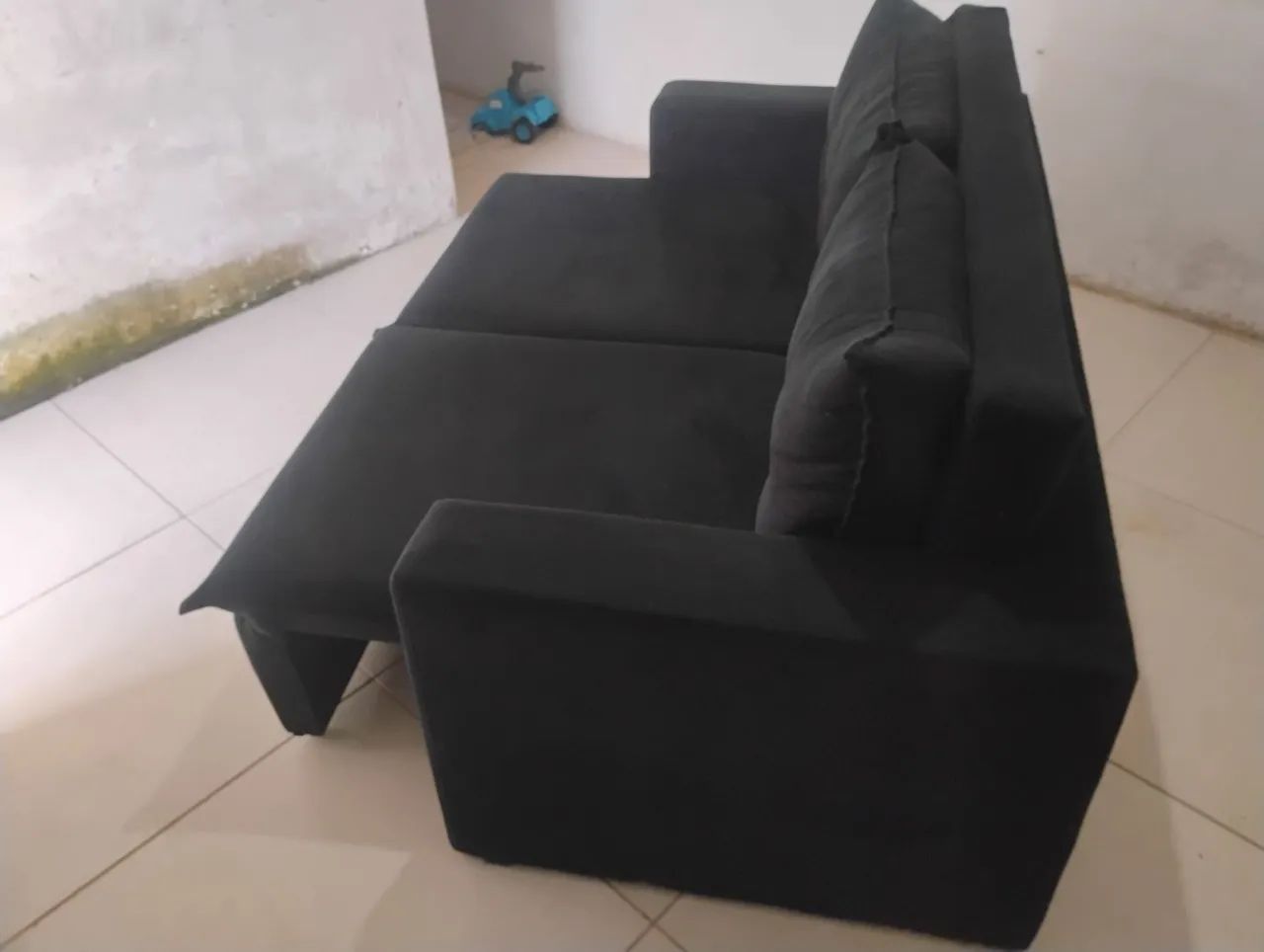 Sofá retrátil 1,80m preto  - Foto 2
