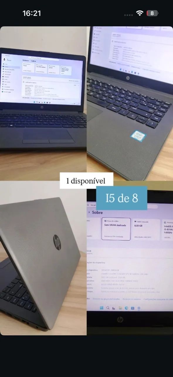 Notebook Hp i5 de 8° geração  - Foto 4