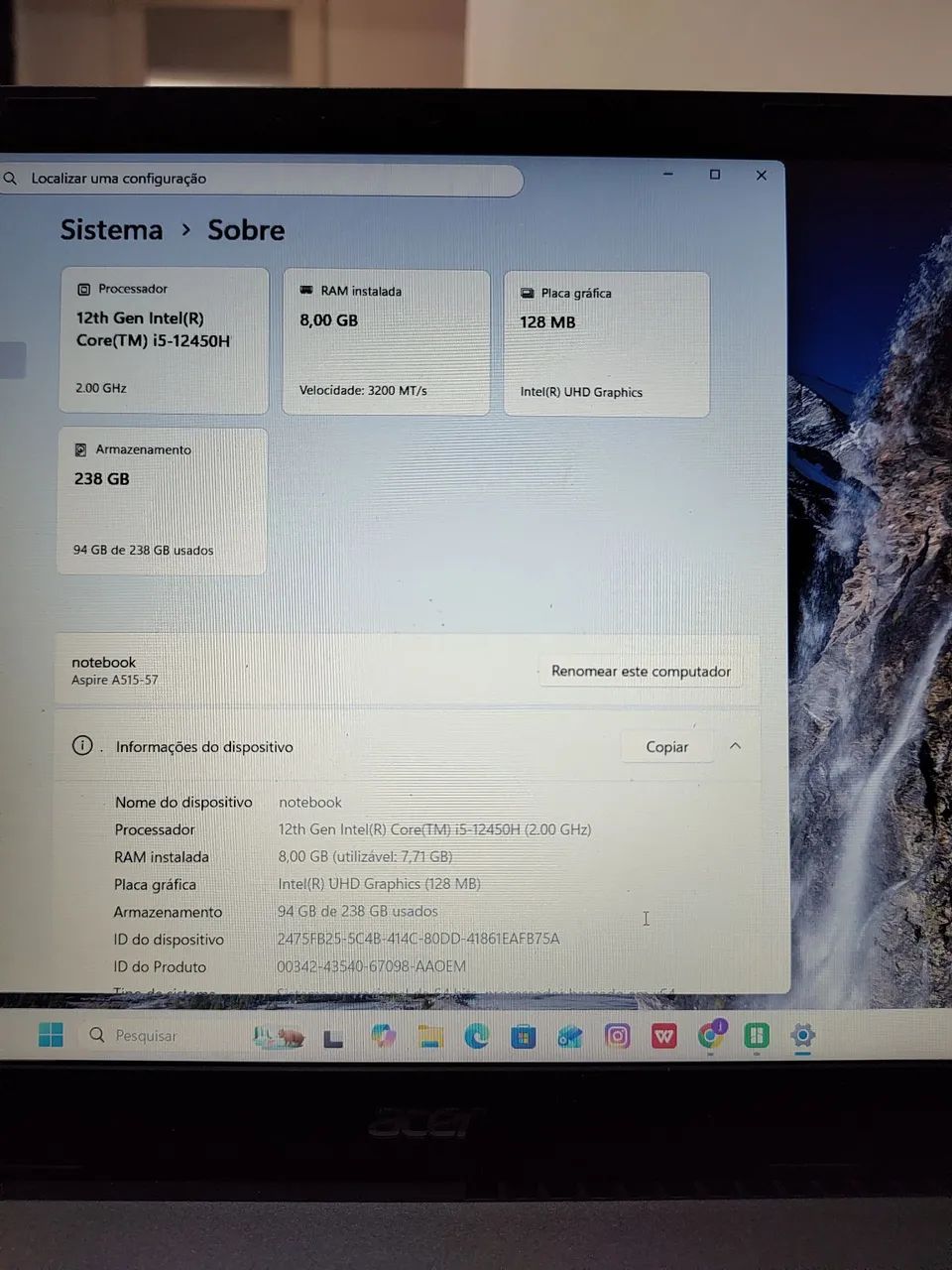 Notebook acer aspire 5 intel i5 12° ger linha H - Foto 4