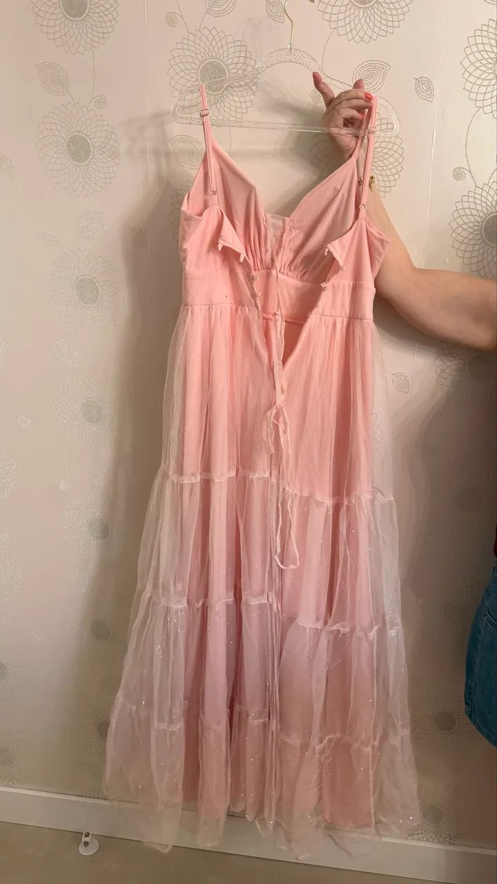 Vestido Rosa com Glitter tamanho G - Foto 2