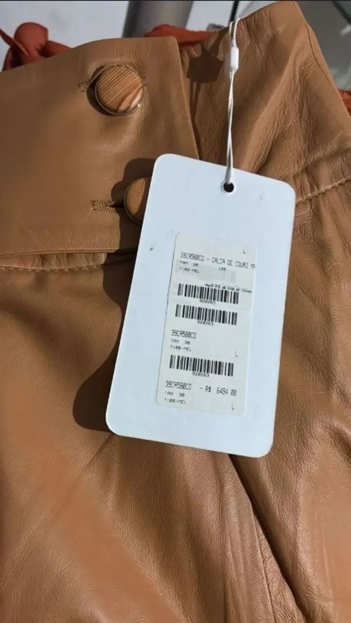 Calça de couro Cris Barros T 40 - Foto 4