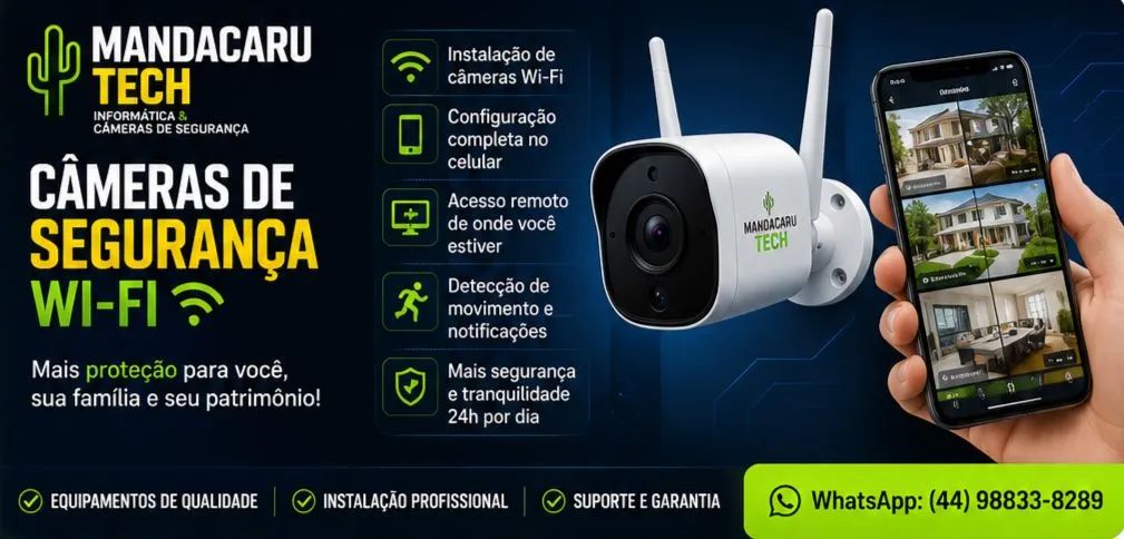 Instalação de Câmeras de Segurança Wi-Fi - Monitore pelo Celular