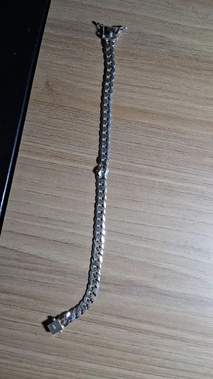 Pulseira de prata masculina 925 - Foto 2