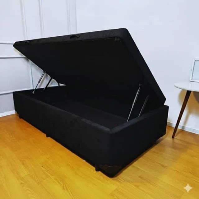 Kit Cama Baú na cor Ébano + Colchão Espuma D20 - Foto 2