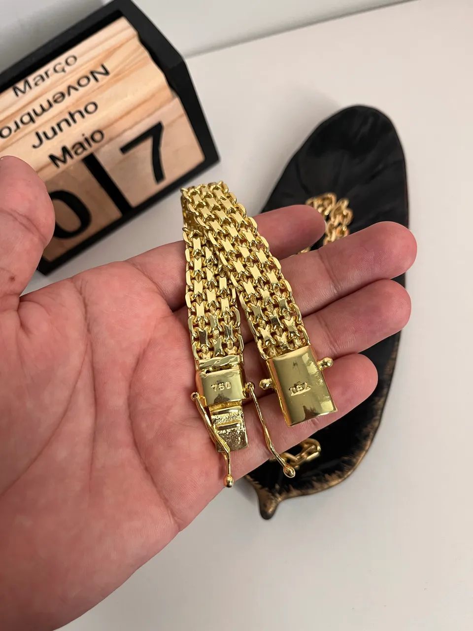 Bracelete Masculino Banhado a ouro  - Foto 4