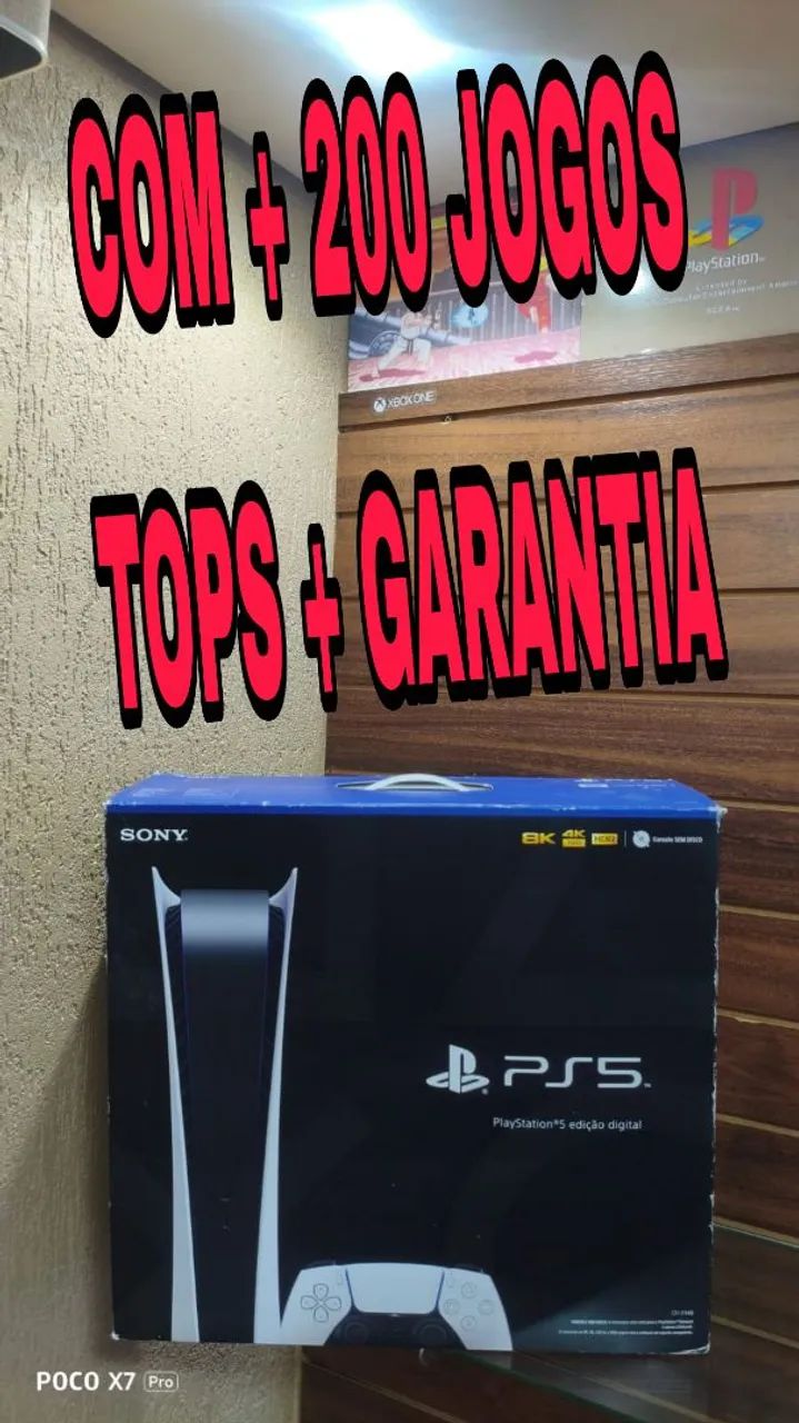 PS5 + 200 jogos tops 
