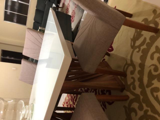 Mesa em laka branca e madeira maciça com console. - Foto 2