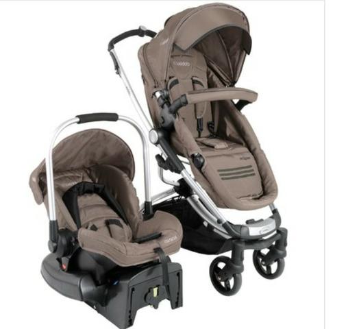 Carrinho de Bebê e Bebê Conforto Travel System Marrom Eclipse Kiddo - Foto 4