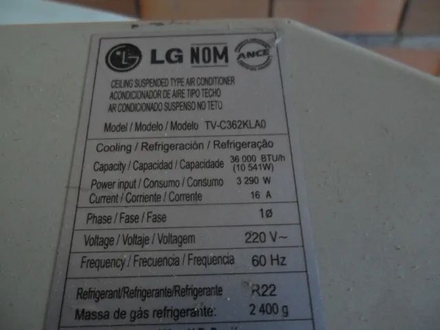 Ar Condicionado LG 36000 BTUS 