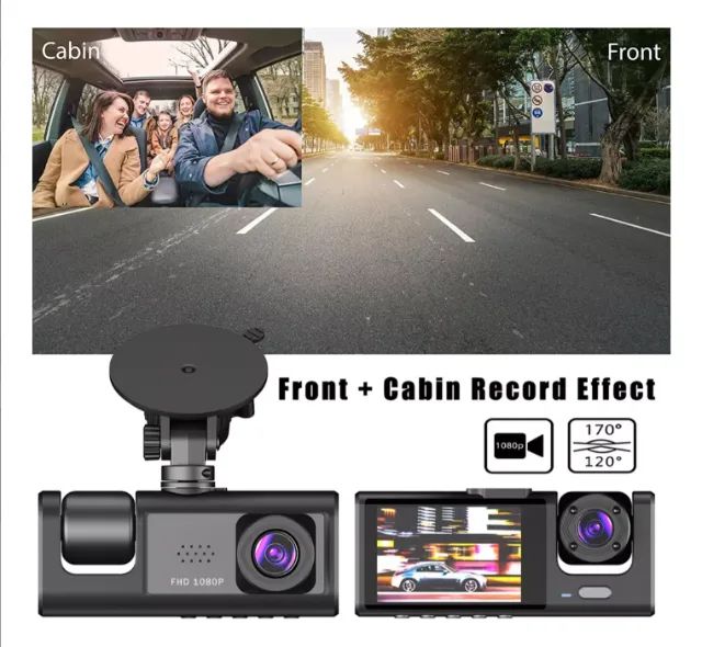 Câmera Veicular  Dash De 3 Canais Hd 1080 - Foto 3