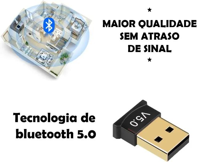 Adaptador E Receptor Usb Bluetooth 5.0 Plug And Play Pc Note Le-5562 - Foto 2