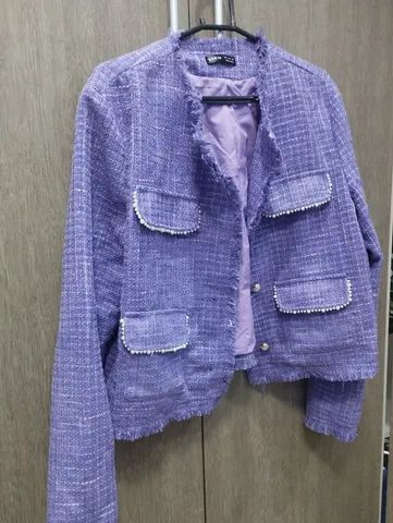 Casaquinho/blazer roxo shein - Foto 3