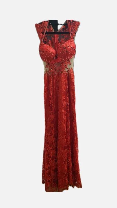 Vestido formatura de renda vermelho - Foto 4