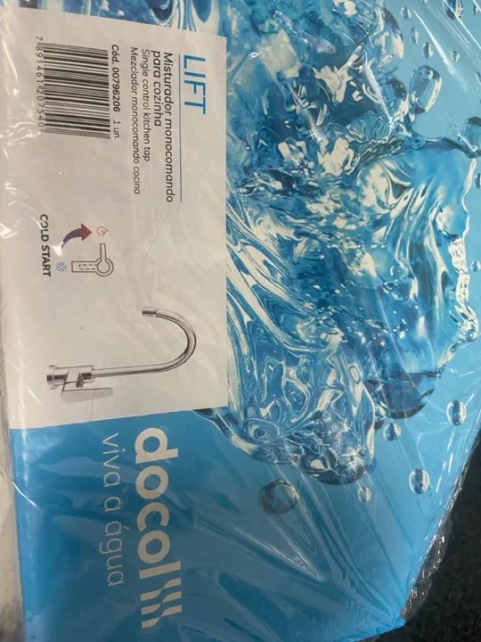 Monocomando bica alta de mesa para cozinha ColdStart Lift cromado - Foto 3