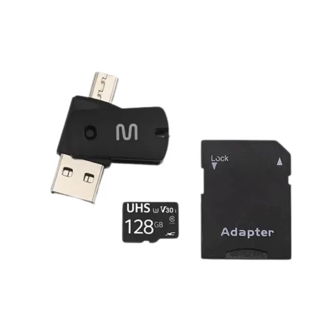 Kit 4 em 1 Cartão De Memória + Adaptador USB Dual Drive + Adaptador SD 128GB MC153 - Multi - Foto 2