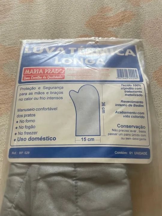 Luva térmica longa 50cm silicone profissional forno fogão churrasqueira - Foto 5