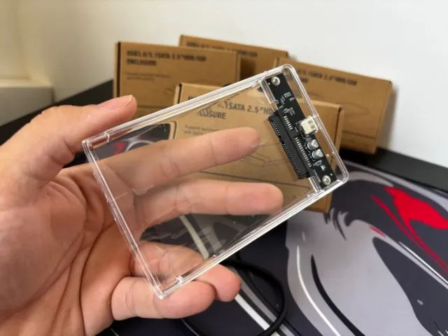 Case para HD/SSD Externo 3.1 USB C para USB Normal Transparente - Nova! - Foto 6