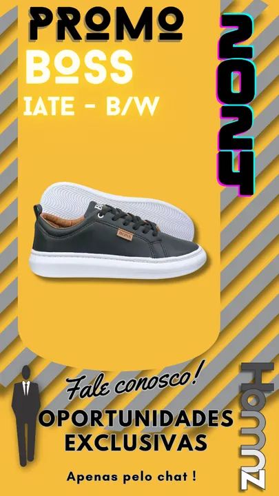 TÊNIS CASUAL BS IATE - PRETO/BRANCO masculino esportivo confort - Foto 2